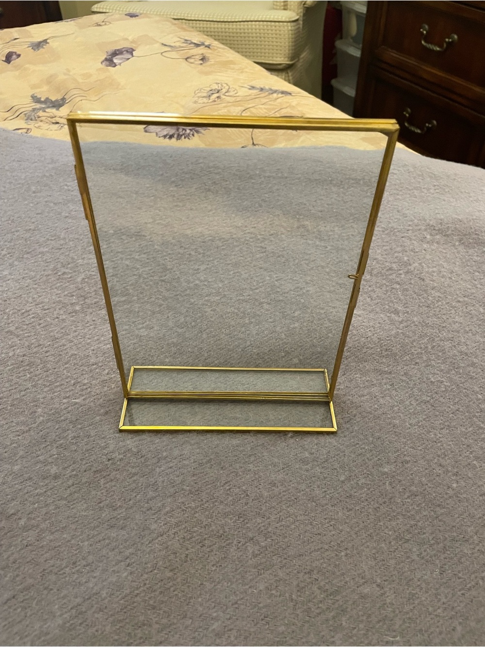 Brass Glass Freestanding Display Frame